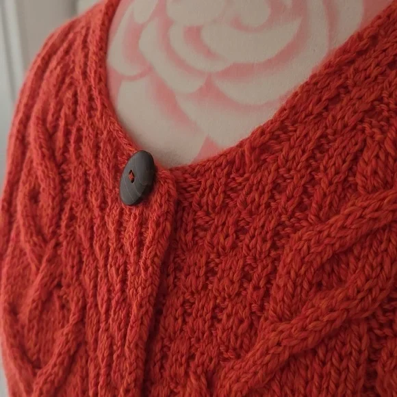 Aran Woolen Mills Cable Knit Cardigan‎‎‎ Merino Wool Size Xl - Picture 3 of 11